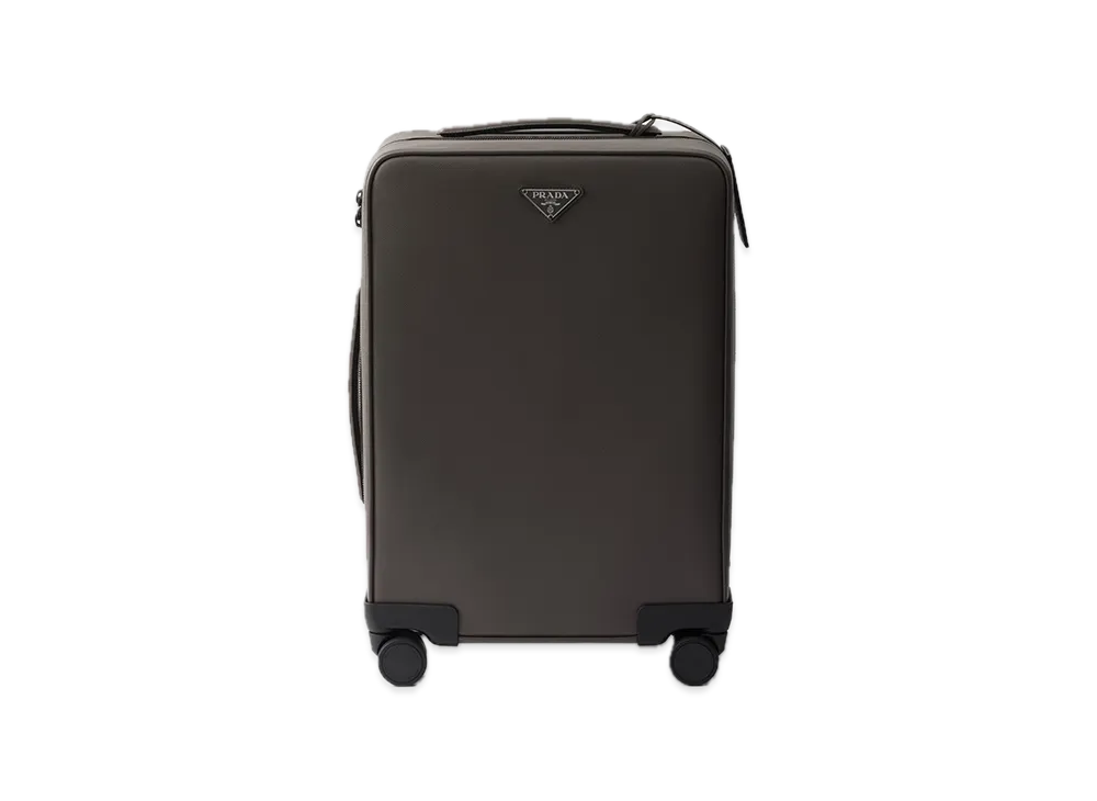 PRADA Saffiano Leather Trolley "Bamboo/Beige"