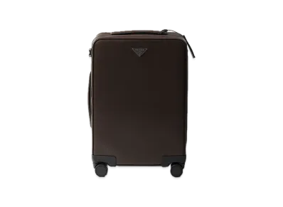 PRADA Saffiano Leather Trolley "Dark Brown"