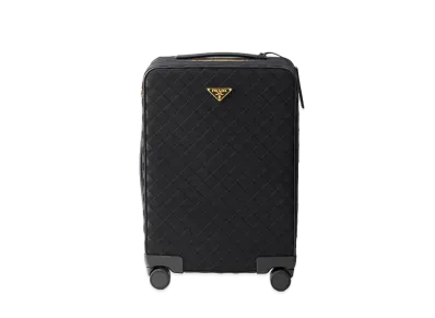 PRADA Embroidered Fabric Trolley "Black"