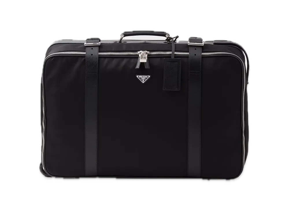 PRADA Re-Nylon x Saffiano Leather Suitcase "Black"