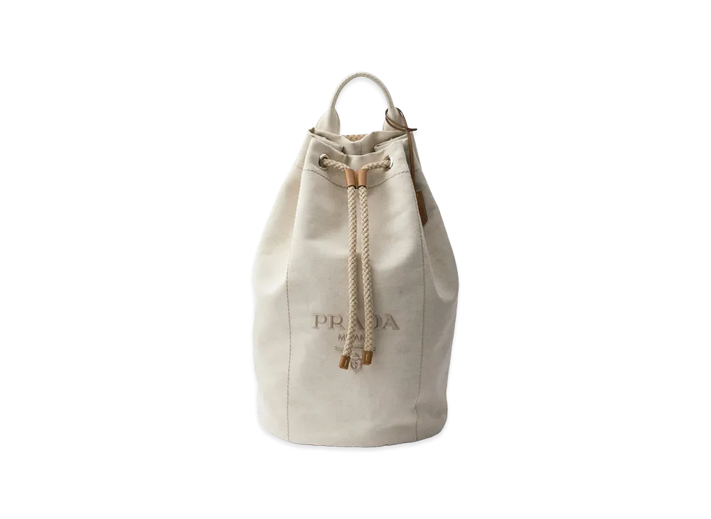 PRADA Sand Canvas Backpack "Beige"