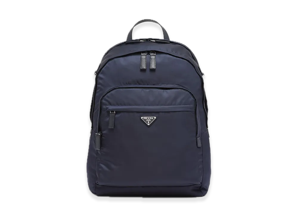 PRADA Re-Nylon x Saffiano Leather Backpack "Navy"