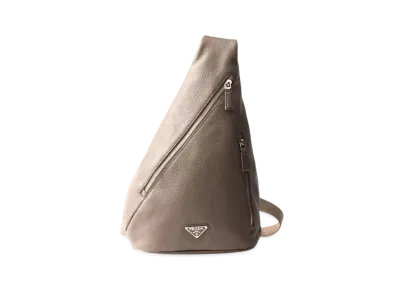 PRADA Prada Cross Leather Bag "Gray Brown"