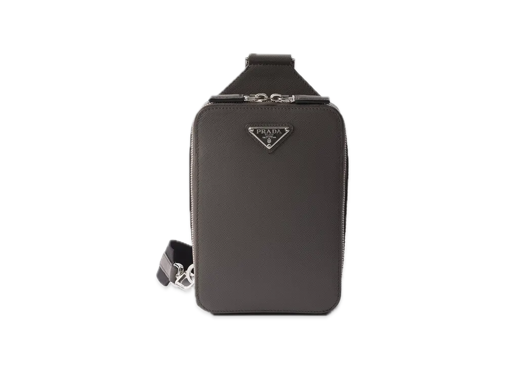 PRADA Brique Saffiano One-Shoulder Bag "Gray"