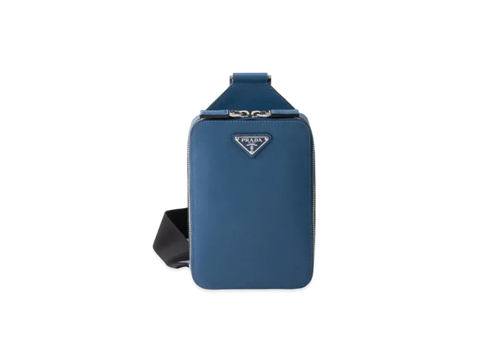 PRADA Brique Saffiano Leather Bag "Blue"