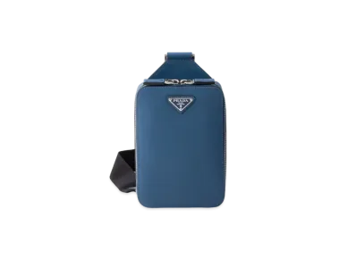 PRADA Brique Saffiano Leather Bag "Blue"