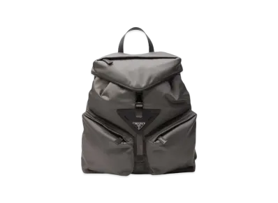 PRADA Re-Nylon and Leather Backpack "Gray"