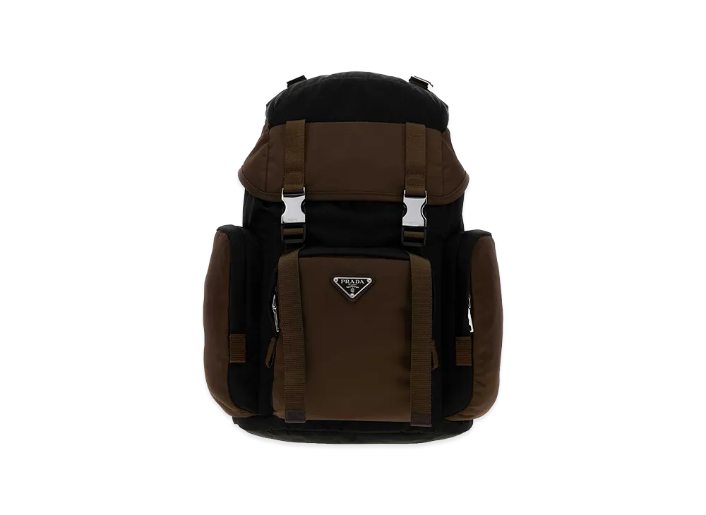 PRADA Two-Tone Re-Nylon Backpack "Brown/Black"