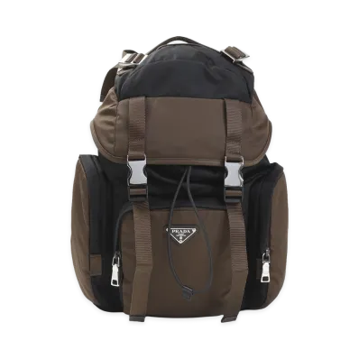 PRADA And Re-Nylon Backpack "Nero Bruciato 1/Black/Brown"