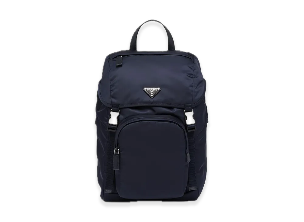 PRADA Re-Nylon x Saffiano Leather Backpack "Navy"