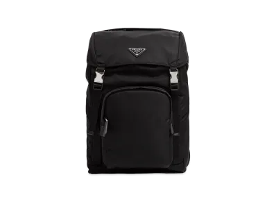 PRADA Re-Nylon Logo Backpack "Black"