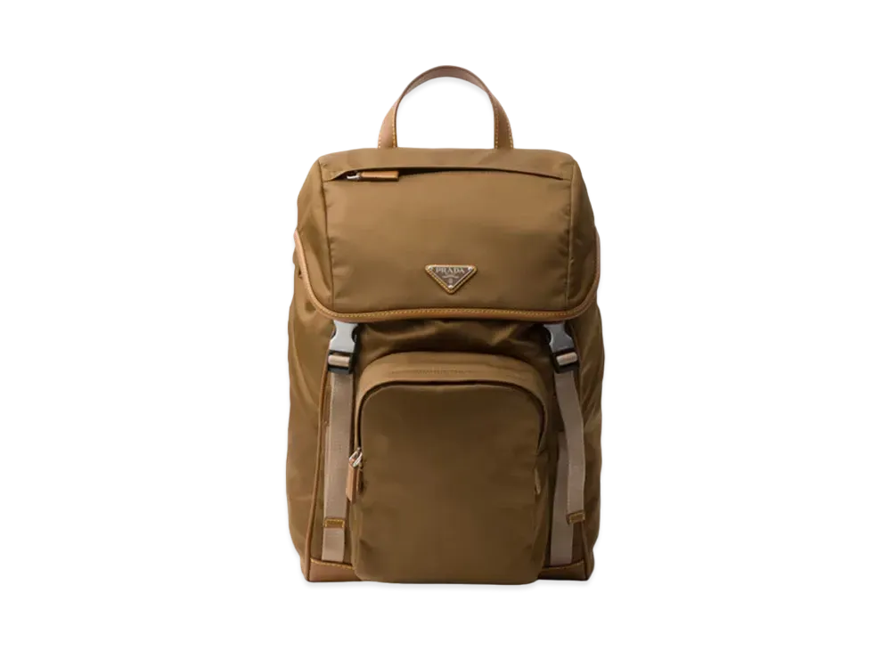 PRADA Re-Nylon and Leather Backpack "Brown"