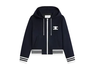 CELINE Triomphe Blouson Double Face Cashmere "Navy"