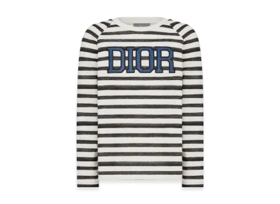 Dior Kids Long Sleeve T-Shirt Stripes "Ivory/Black"