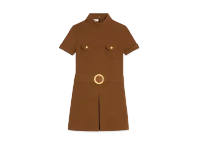 CELINE Mini Dress In Wool Jersey "Ocher"