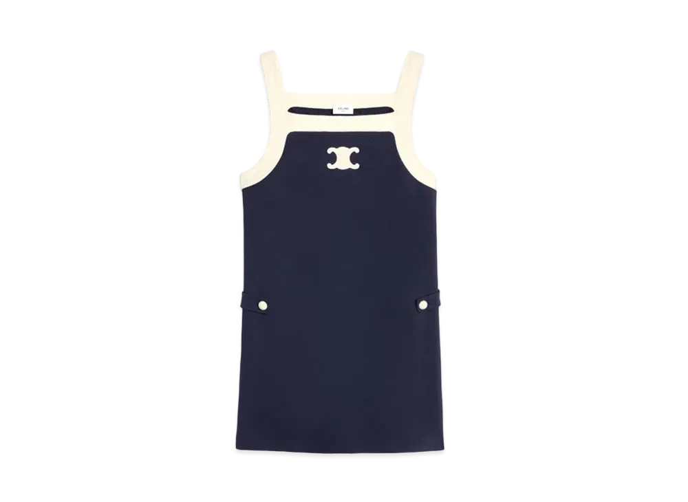 トリオンフ ミニドレス ウールジャージー ネイビー セリーヌ トリオンフ ミニドレス ウールジャージー 