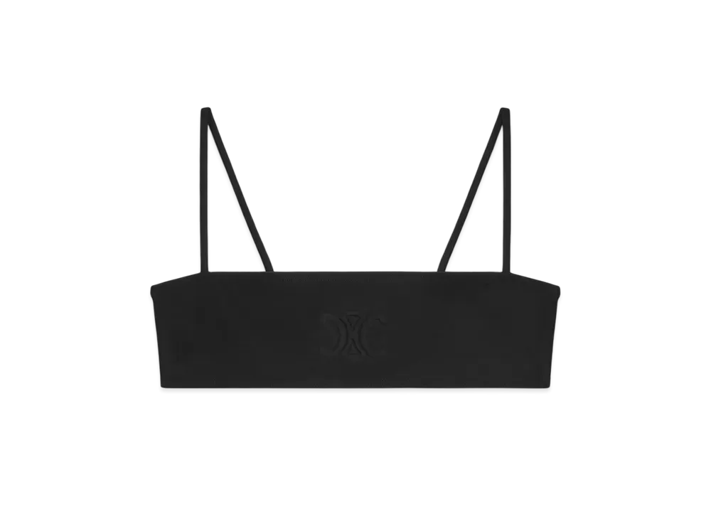 CELINE Women's Triomphe Bandeau Top in Matte Jersey "Black"