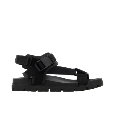 PRADA Fabric Suede Sandals "Black"
