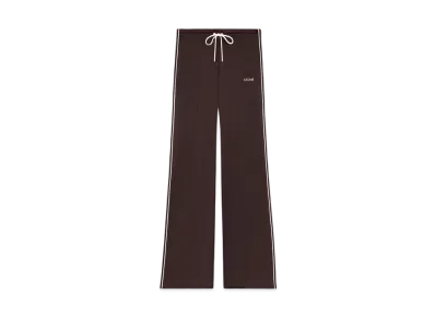CELINE Vintage Tracksuit Pants In Double Jersey "Dark Brown/Ecru"