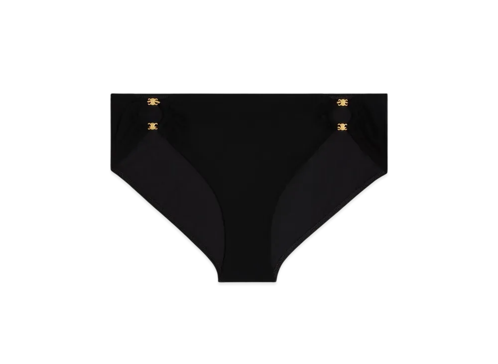 CELINE Women's Triomphe Swimsuit Bottom in Matte Jersey "Black"