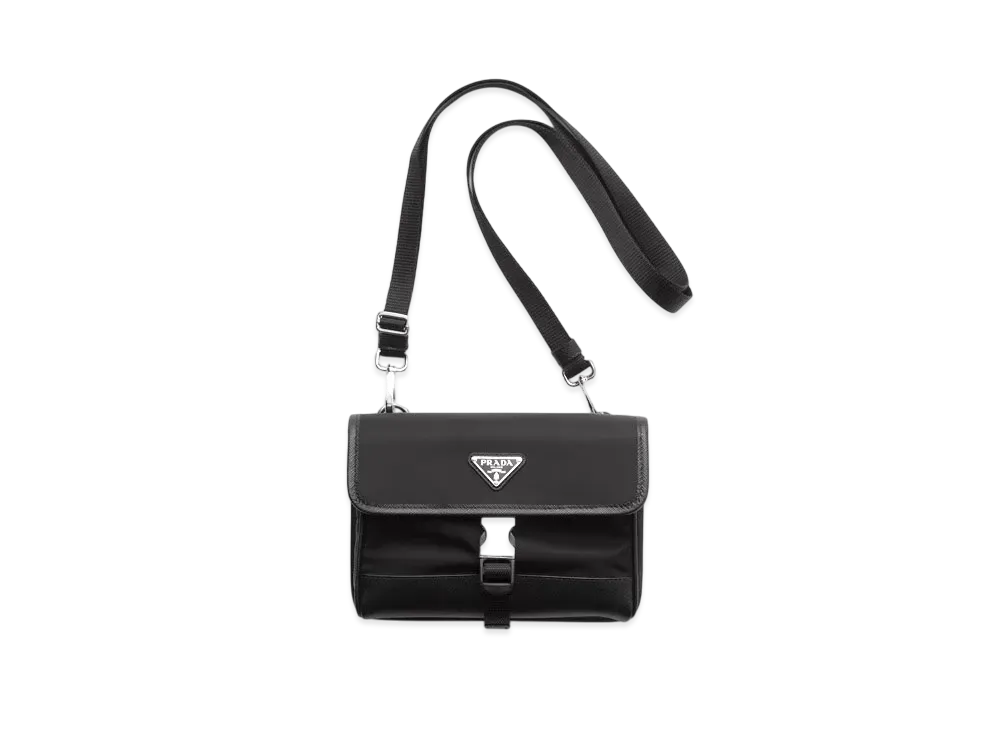 PRADA Re-Nylon and Saffiano Leather Smartphone Case "Black"