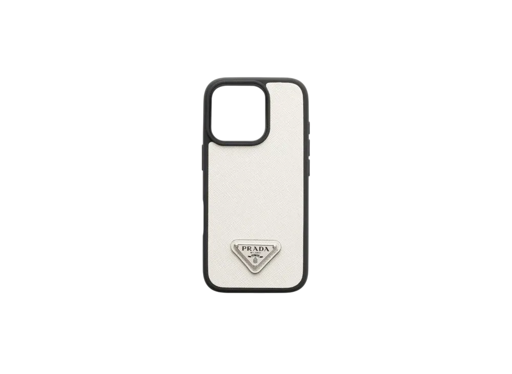 PRADA Saffiano Leather Case For iPhone 16 Pro "White"