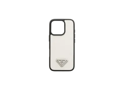 PRADA Saffiano Leather Case For iPhone 16 Pro "White"