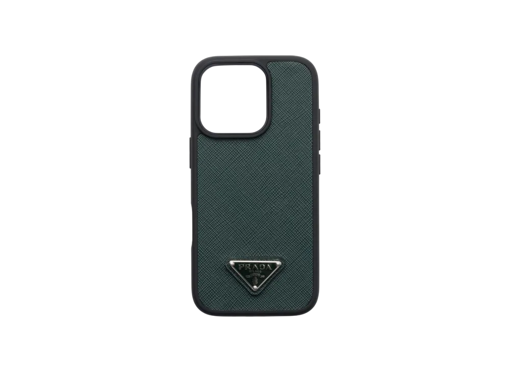 PRADA Saffiano Leather Case for iPhone 16 Pro "Dark Green"