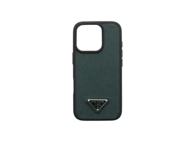 PRADA Saffiano Leather Case for iPhone 16 Pro "Dark Green"