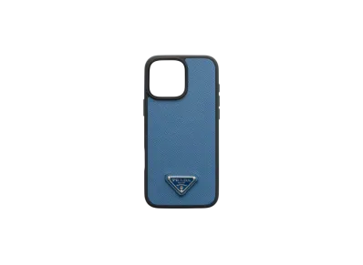 PRADA Saffiano Leather Case For iPhone 16 Pro Max "Blue"