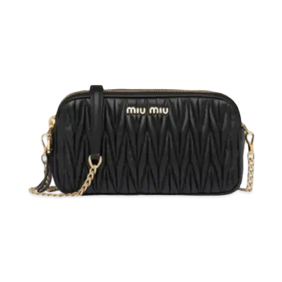 MIU MIU Materasse Leather Mini Bag "Black"