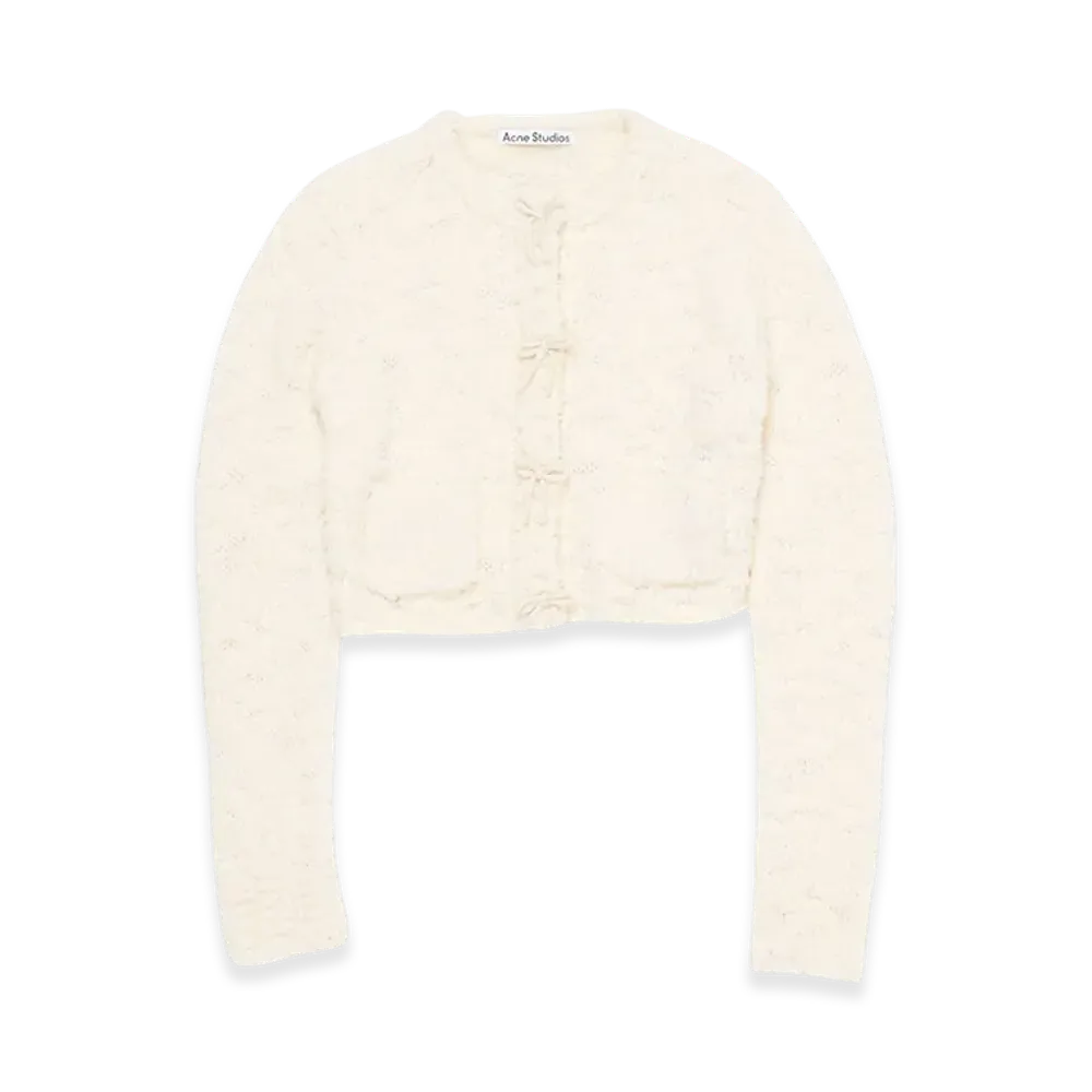 Acne Studios Bow Wool Cardigan "White"