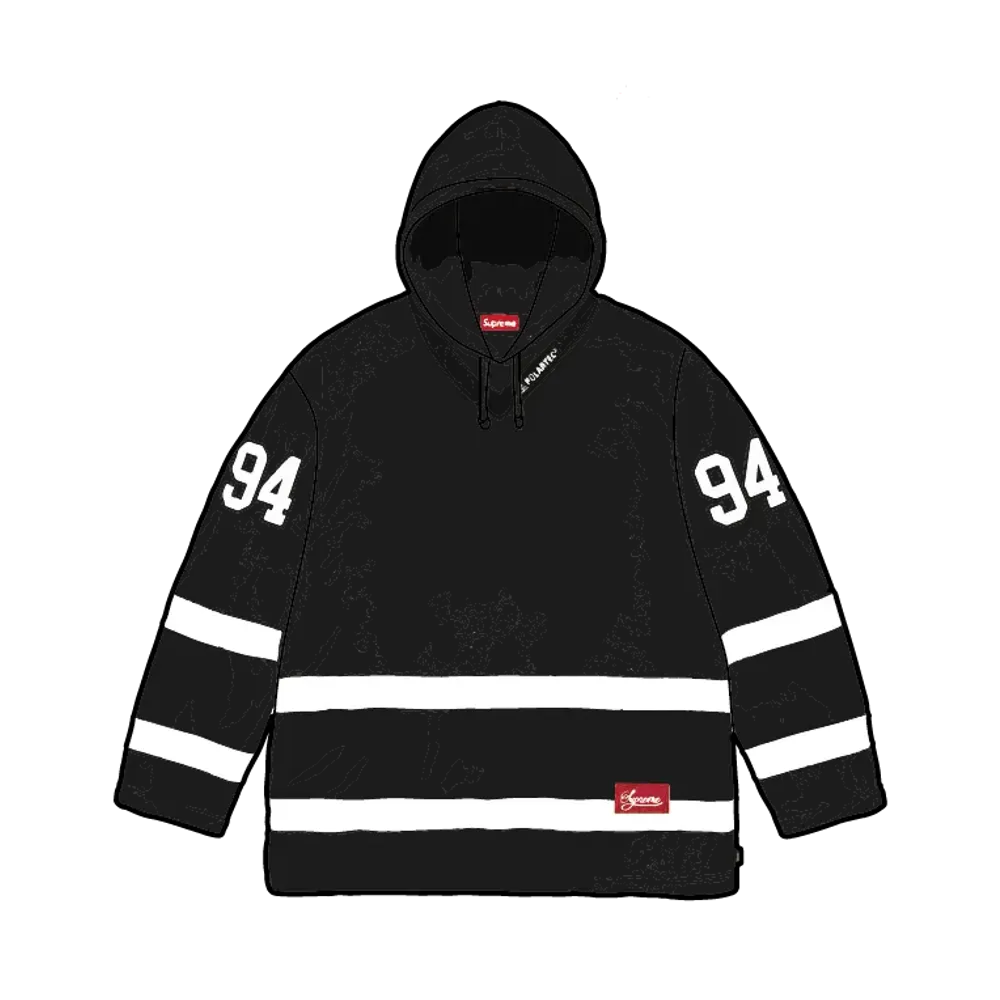 Supreme Polartec Hooded Hockey Jersey "Black"