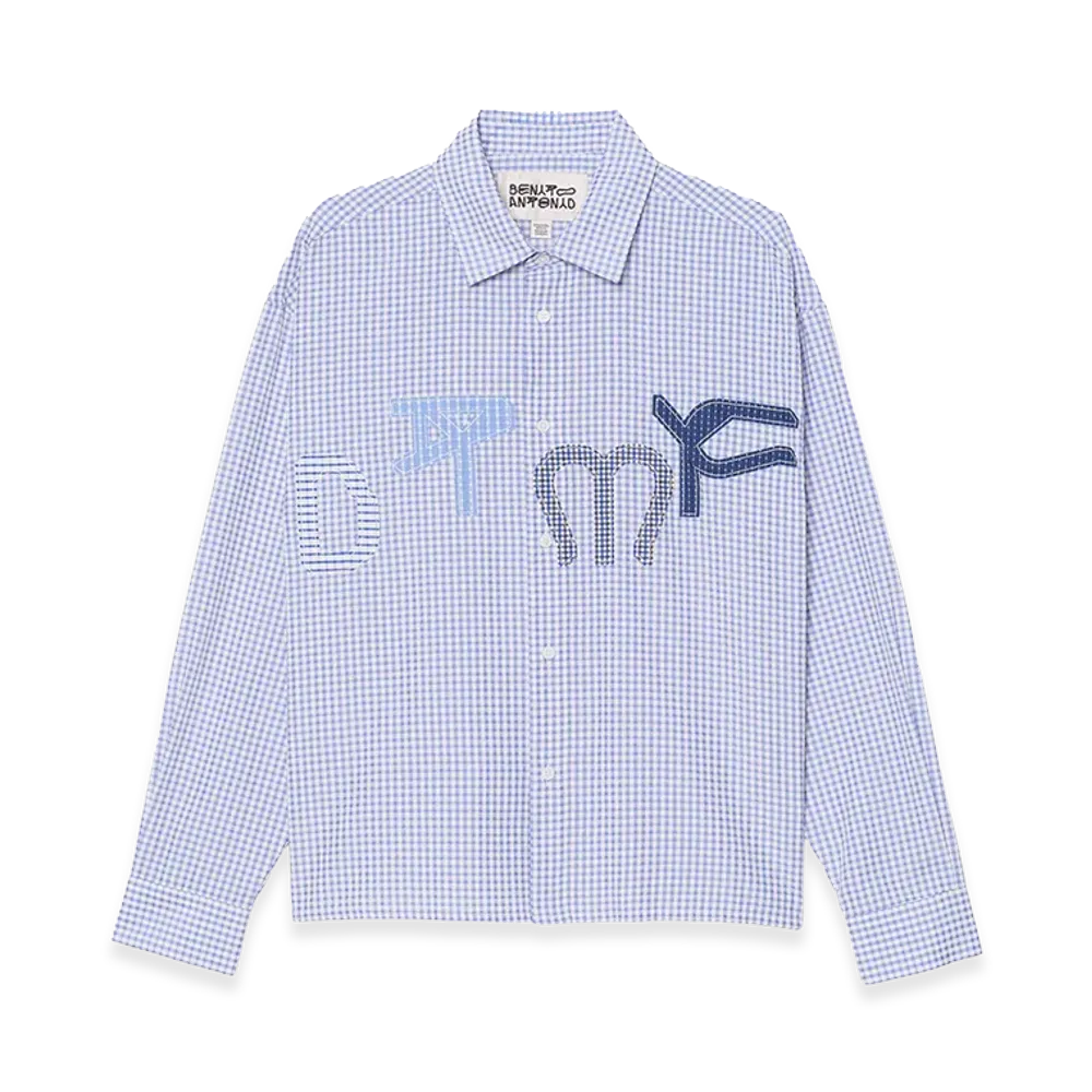 ZARA x Bad Bunny Benito Antonio Check Shirt with Patch DTMF "Blue/White"