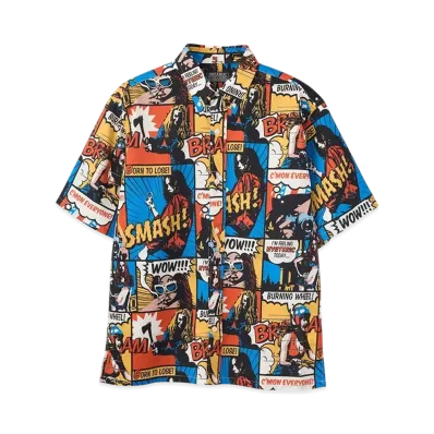 HYSTERIC GLAMOUR Feeling Hysteric Pattern Button Down Shirt "Others"