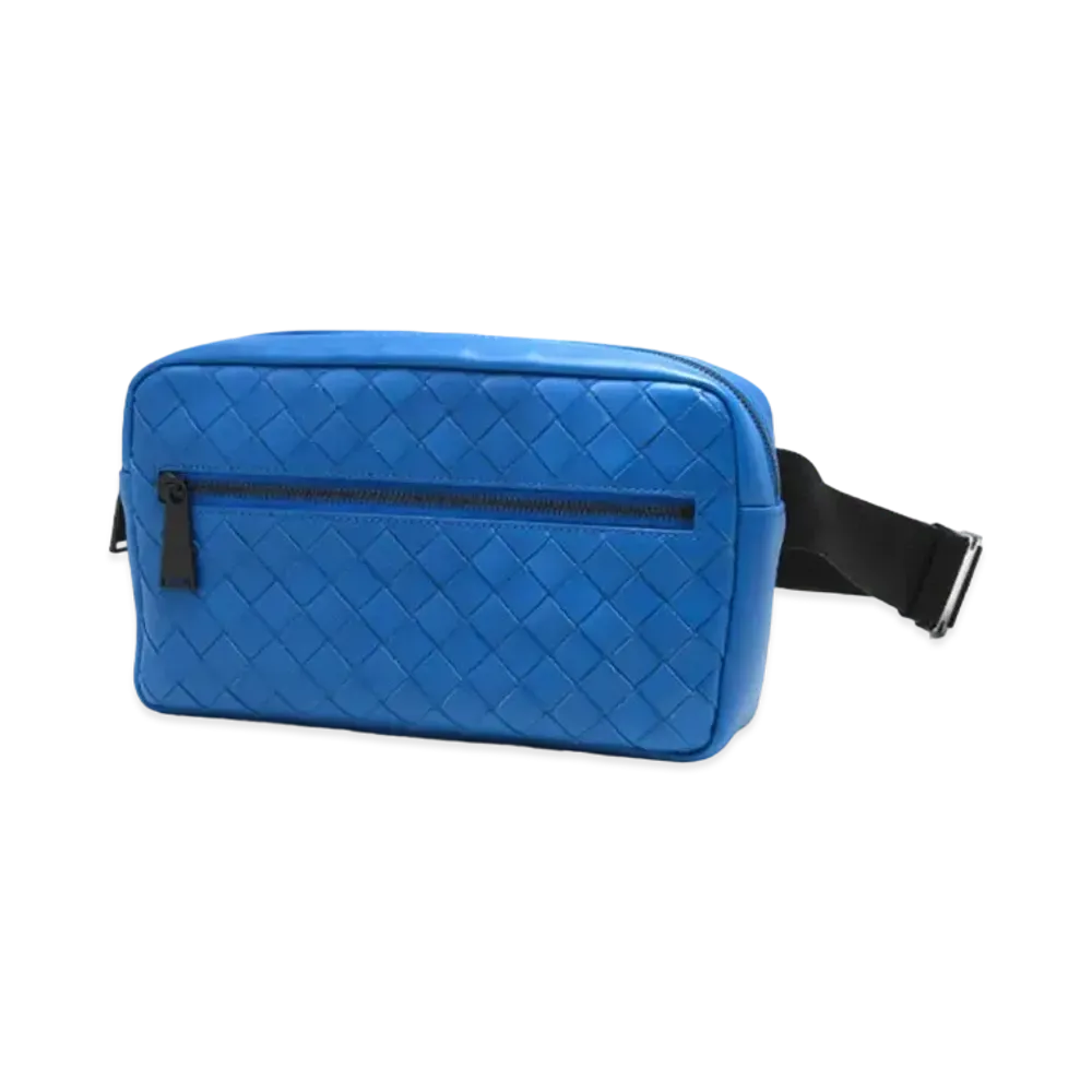 Bottega Veneta Intrecciato Belt Bag "Sapphire"