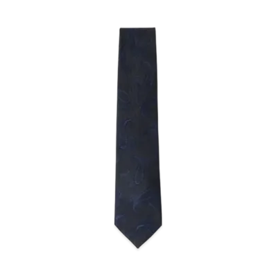 BEAMS Silk Paisley Jacquard Tie "Navy"
