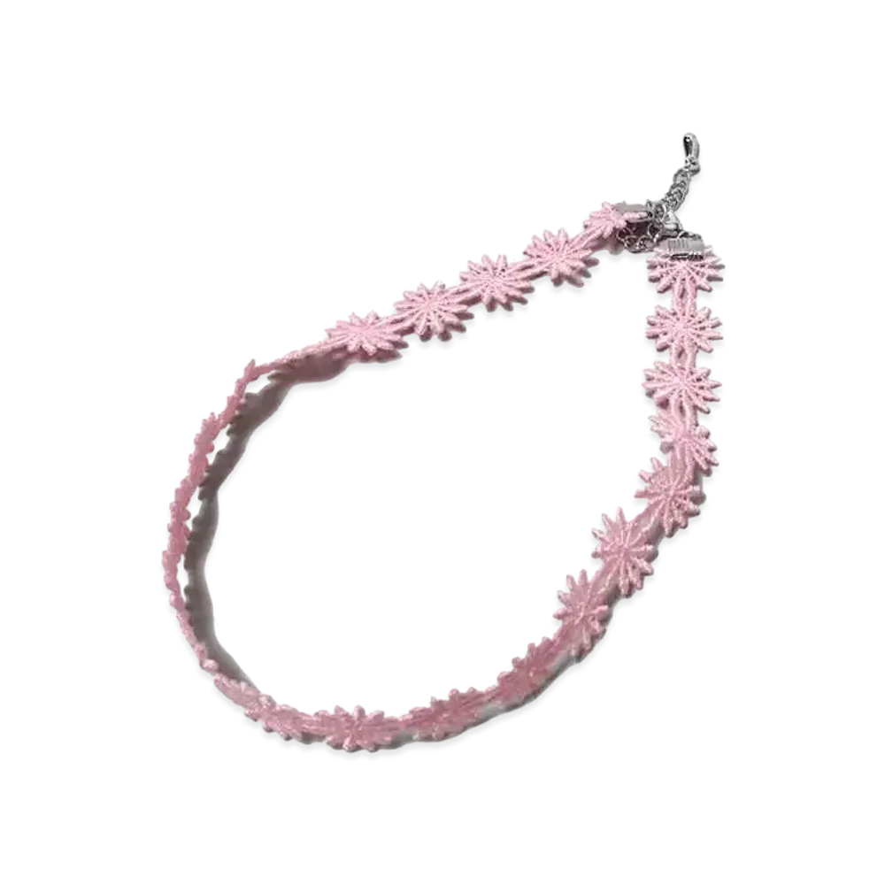 atmos Pink Floral lace choker "Pink"