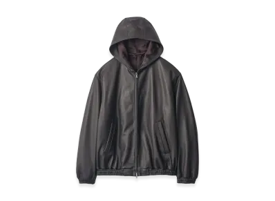 ssstein Lamb Leater Hood Jacket "Grey Brown"