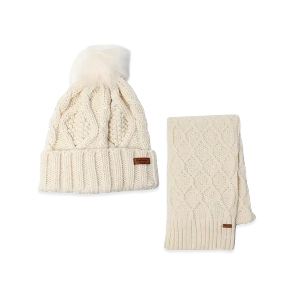 Barbour Beanie&Scarf Gift Set "Cream"