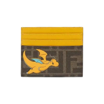 Pokemon x Fragment x FENDI Dragonite Card Case FF Fabric "Brown"