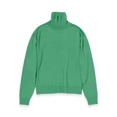 AURALEE Super High Gauge Wool Knit Turtle "Jade Green"