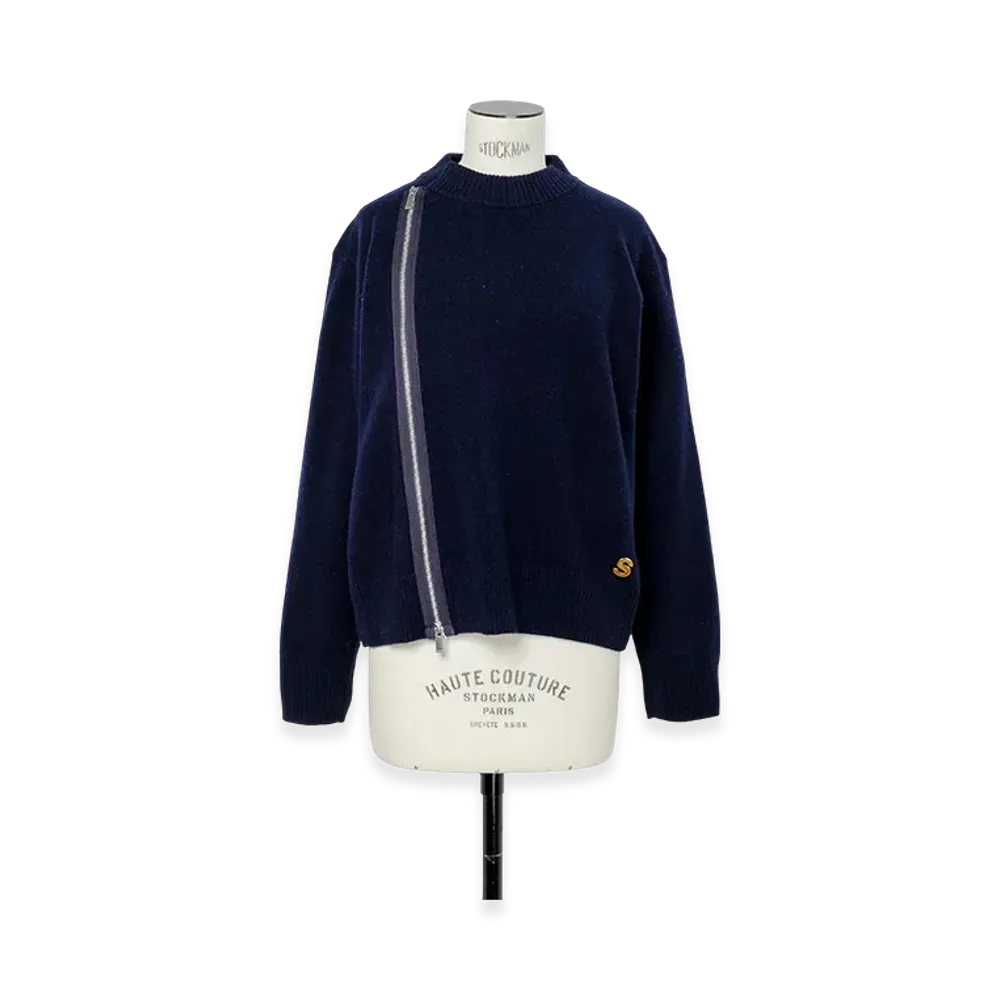 sacai S Wool Knit Blouson "Navy"