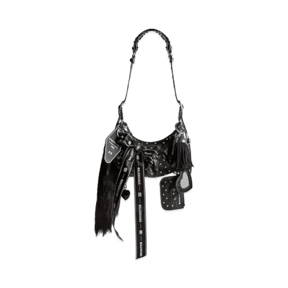 BALENCIAGA Le Cagole XS Collector Shoulder Bag Line Stone "Black"