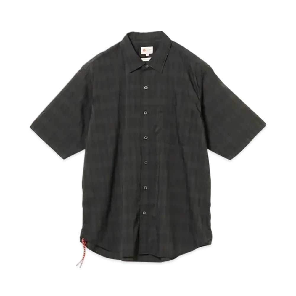 BEAMS Dotair Mesh Check Shirt "Brown"