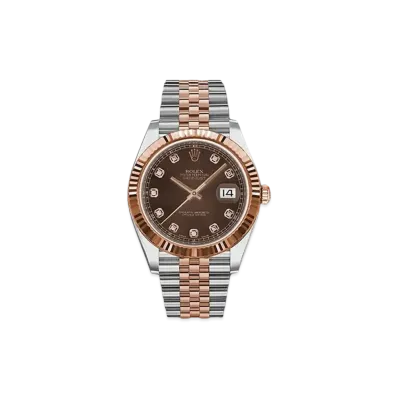 ROLEX Datejust 41 Chocolate Brown Dial 10P Diamonds 126331G