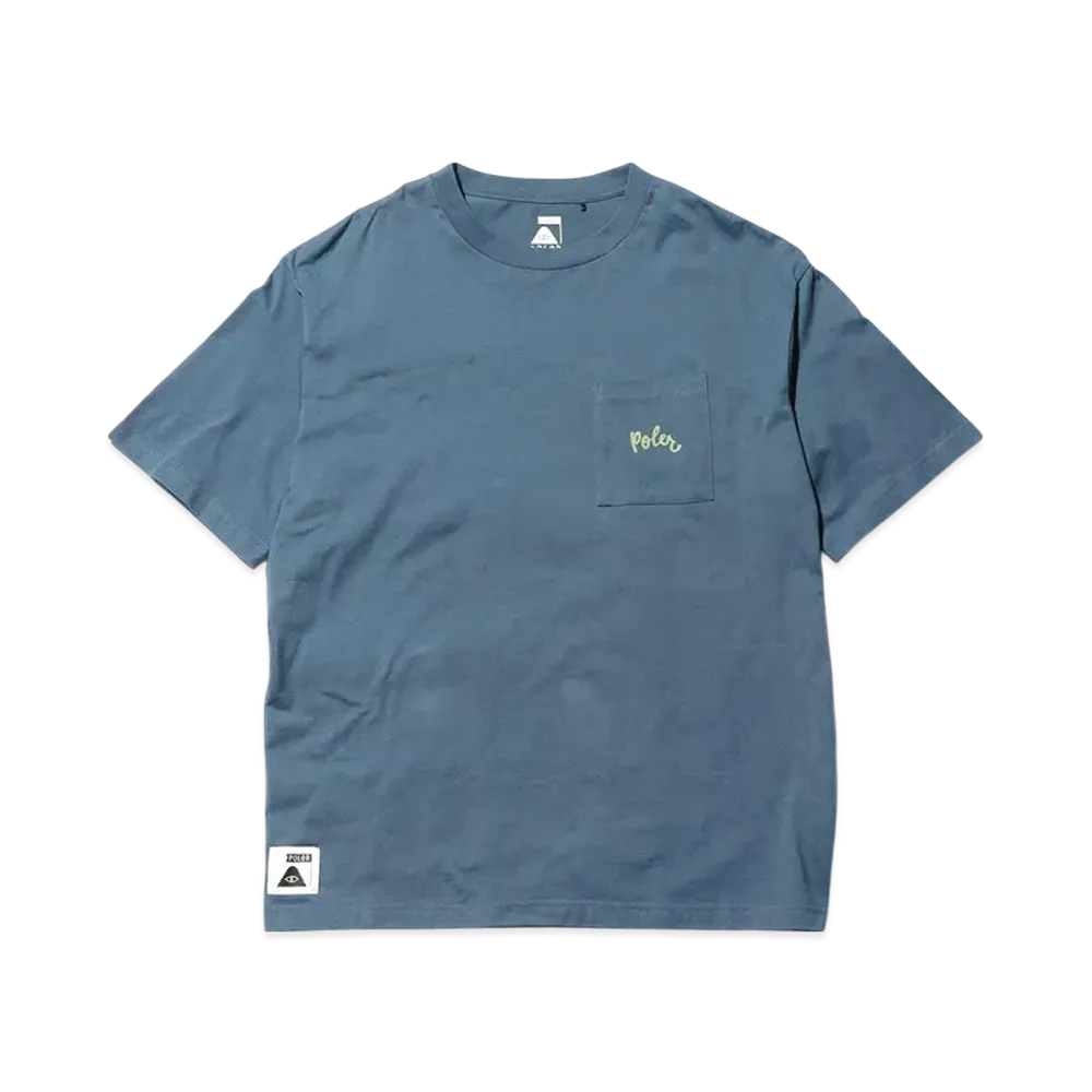 POLeR Script Relaxed Fit Oversized SS Tee "Teal"