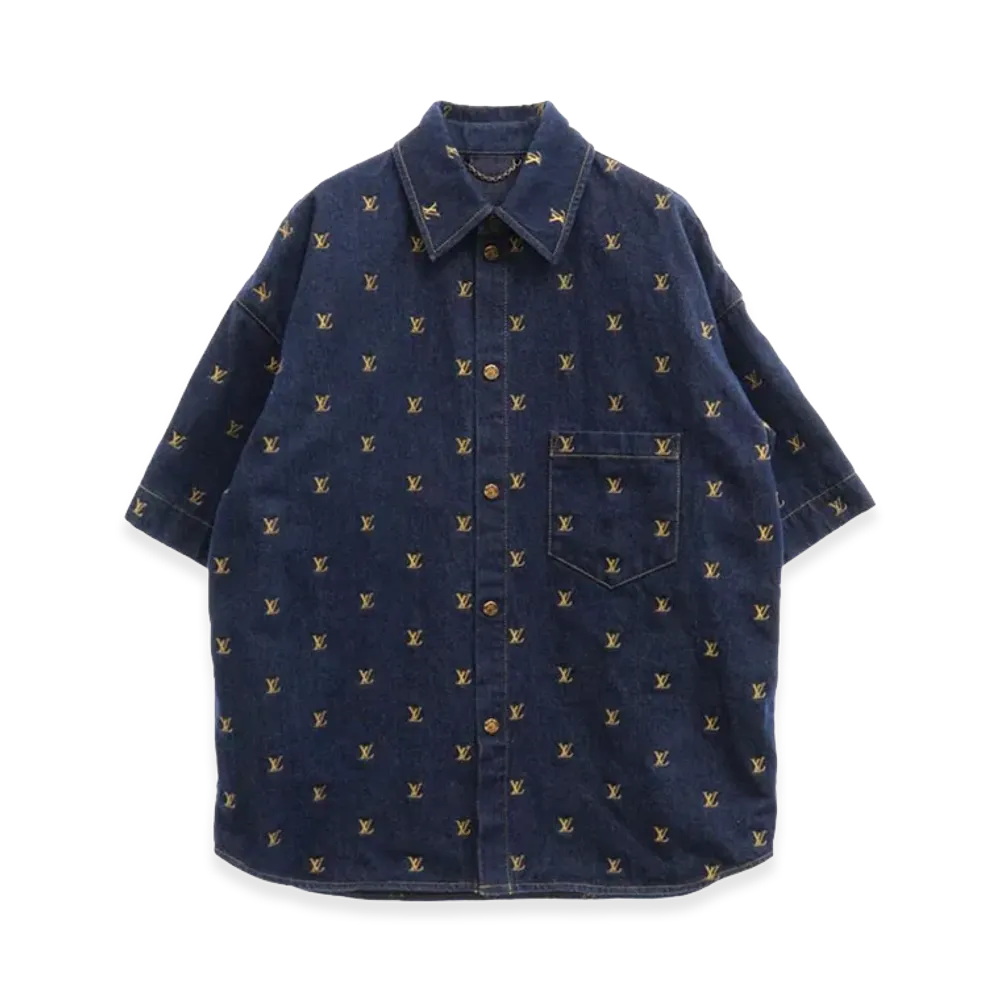 Louis Vuitton Embroidery Signature S/S Denim Shirt "Indigo"