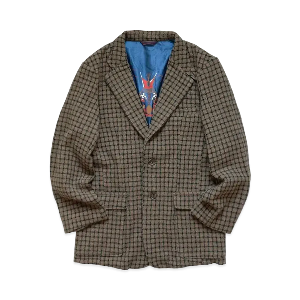 KAPITAL WOOL CHECK DOVER JACKET "Khaki"