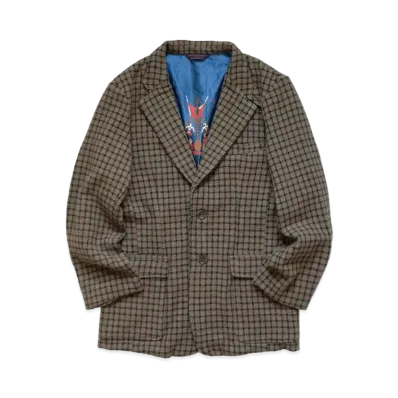 KAPITAL WOOL CHECK DOVER JACKET "Khaki"